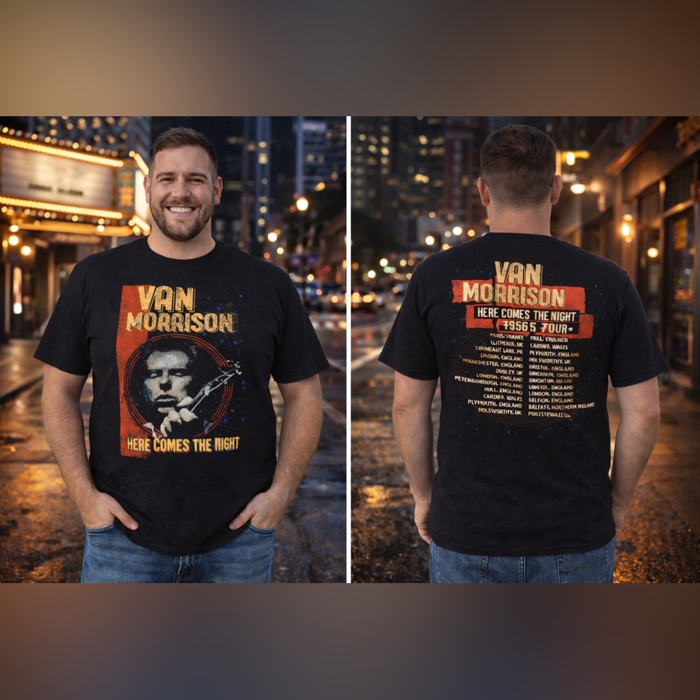 Van Morrison Black Graphic T-Shirt